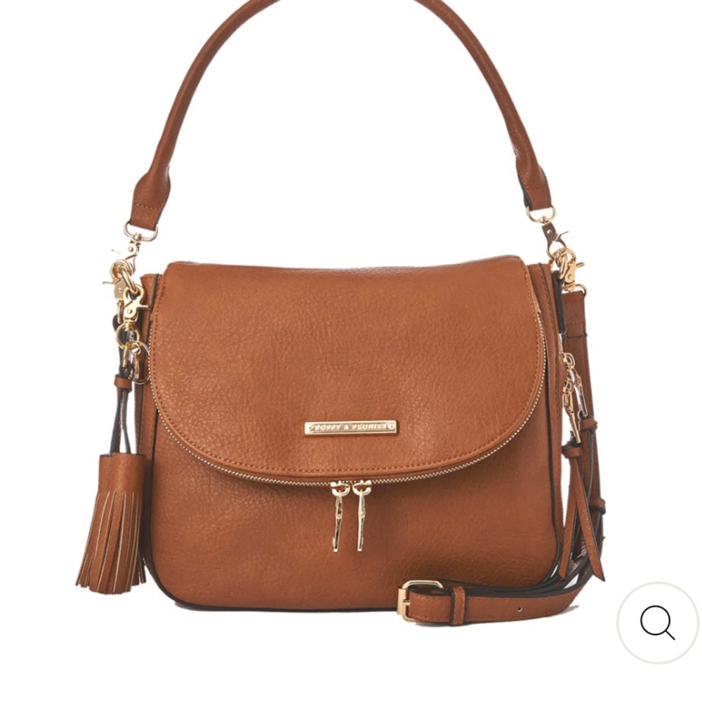 Poppy & Peonies DOWNTOWN CROSSBODY COGNAC
